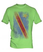 Democratic Rep. Of Congo Faded Flag Mens T-Shirt