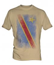Democratic Rep. Of Congo Faded Flag Mens T-Shirt