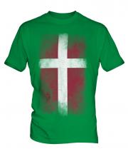 Denmark Faded Flag Mens T-Shirt