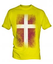 Denmark Faded Flag Mens T-Shirt