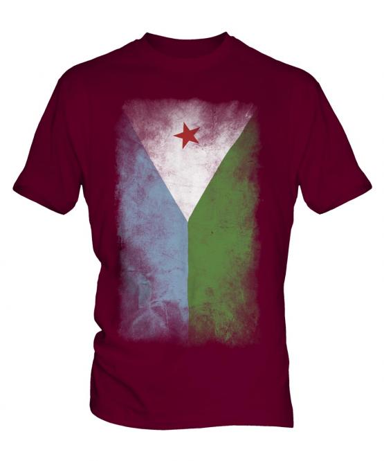Djibouti Faded Flag Mens T-Shirt