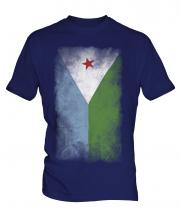 Djibouti Faded Flag Mens T-Shirt