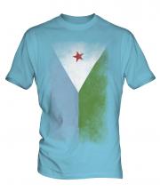 Djibouti Faded Flag Mens T-Shirt