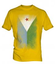 Djibouti Faded Flag Mens T-Shirt