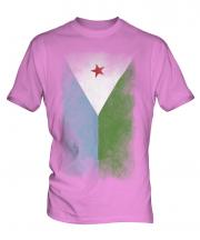 Djibouti Faded Flag Mens T-Shirt