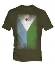 Djibouti Faded Flag Mens T-Shirt