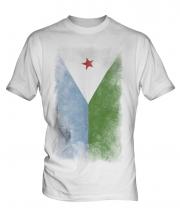 Djibouti Faded Flag Mens T-Shirt