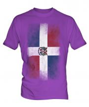 Dominican Republic Faded Flag Mens T-Shirt