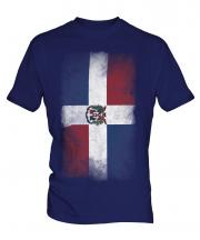 Dominican Republic Faded Flag Mens T-Shirt