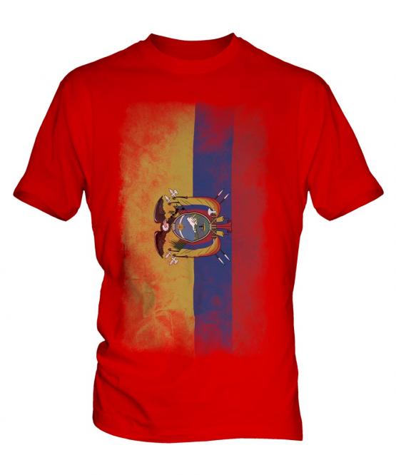 Ecuador Faded Flag Mens T-Shirt