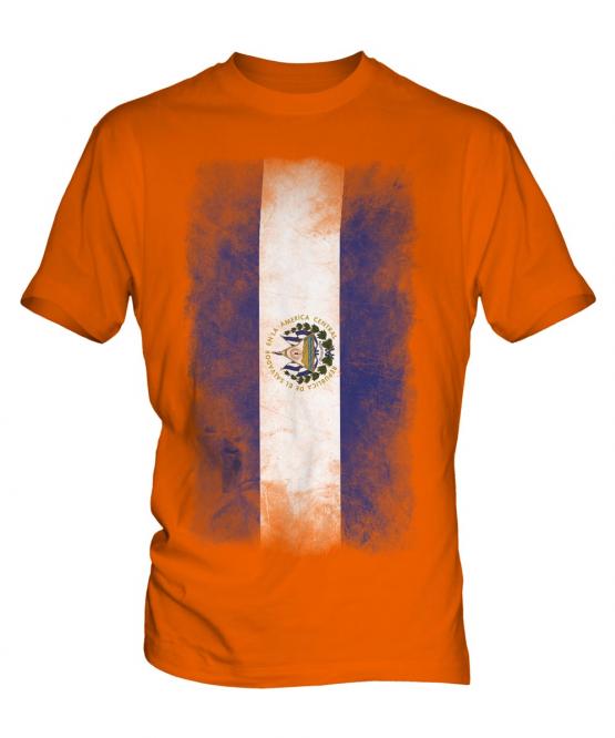 El Salvador Faded Flag Mens T-Shirt