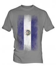 El Salvador Faded Flag Mens T-Shirt