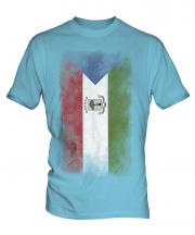 Equatorial Guinea Faded Flag Mens T-Shirt