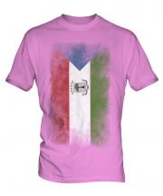 Equatorial Guinea Faded Flag Mens T-Shirt