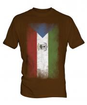 Equatorial Guinea Faded Flag Mens T-Shirt