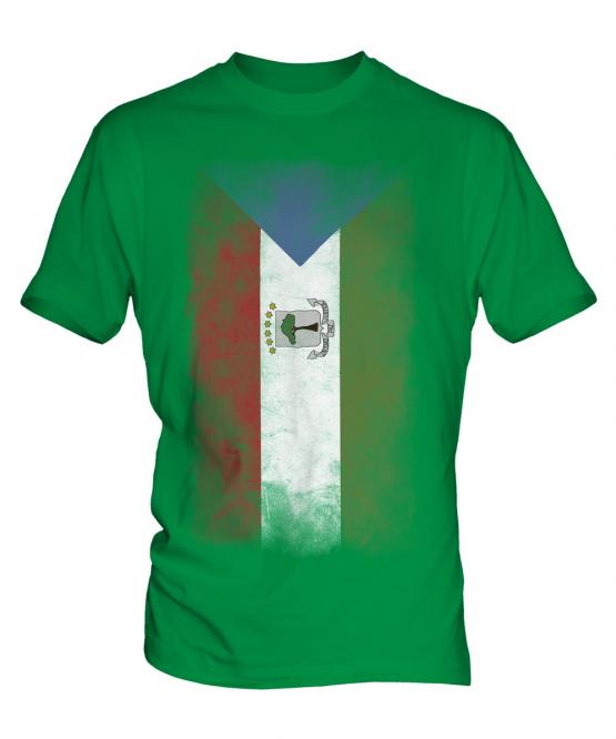 Equatorial Guinea Faded Flag Mens T-Shirt