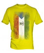 Equatorial Guinea Faded Flag Mens T-Shirt