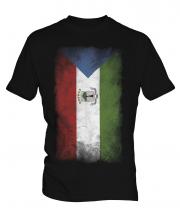 Equatorial Guinea Faded Flag Mens T-Shirt