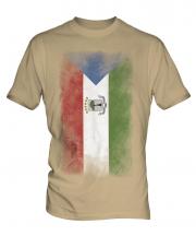 Equatorial Guinea Faded Flag Mens T-Shirt