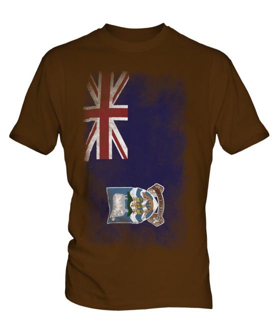 Falkland Islands Faded Flag Mens T-Shirt
