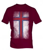 Faroe Islands Faded Flag Mens T-Shirt