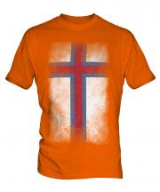 Faroe Islands Faded Flag Mens T-Shirt