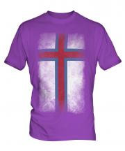 Faroe Islands Faded Flag Mens T-Shirt