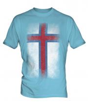 Faroe Islands Faded Flag Mens T-Shirt