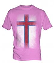 Faroe Islands Faded Flag Mens T-Shirt