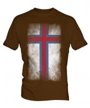 Faroe Islands Faded Flag Mens T-Shirt