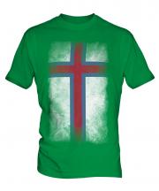 Faroe Islands Faded Flag Mens T-Shirt