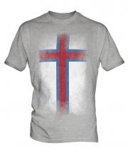 Faroe Islands Faded Flag Mens T-Shirt