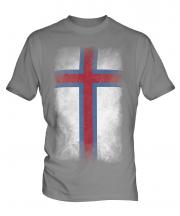 Faroe Islands Faded Flag Mens T-Shirt