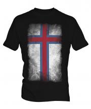 Faroe Islands Faded Flag Mens T-Shirt