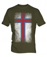 Faroe Islands Faded Flag Mens T-Shirt