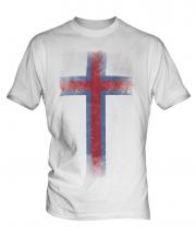 Faroe Islands Faded Flag Mens T-Shirt