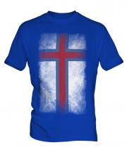 Faroe Islands Faded Flag Mens T-Shirt