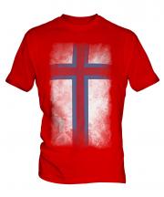 Faroe Islands Faded Flag Mens T-Shirt