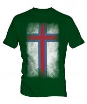 Faroe Islands Faded Flag Mens T-Shirt