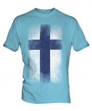 Finland Faded Flag Mens T-Shirt