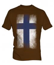 Finland Faded Flag Mens T-Shirt