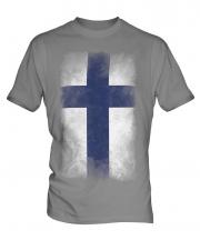 Finland Faded Flag Mens T-Shirt