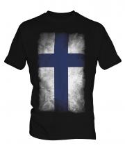 Finland Faded Flag Mens T-Shirt