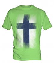 Finland Faded Flag Mens T-Shirt