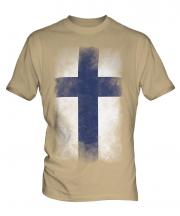 Finland Faded Flag Mens T-Shirt