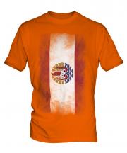 French Polynesia Faded Flag Mens T-Shirt