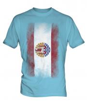 French Polynesia Faded Flag Mens T-Shirt