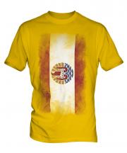 French Polynesia Faded Flag Mens T-Shirt