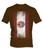 French Polynesia Faded Flag Mens T-Shirt