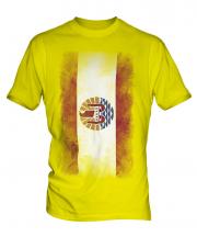 French Polynesia Faded Flag Mens T-Shirt